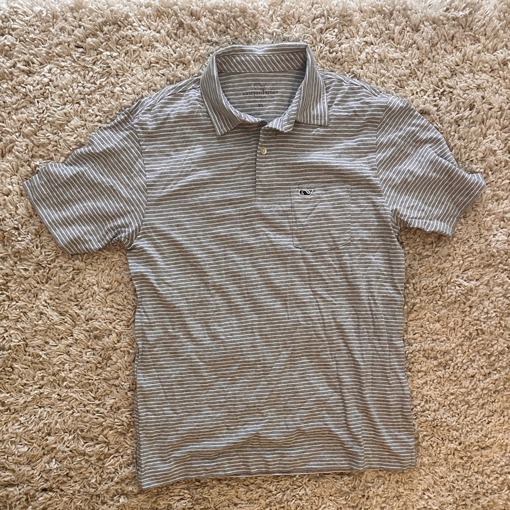 Striped vineyard vines polo